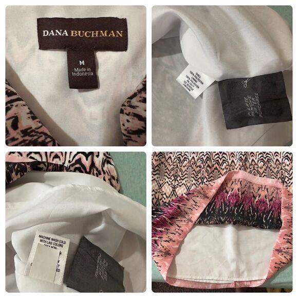 Dana Buchman Abstract Print Draped Sleeveless Dress Medium - Picture 13 of 16